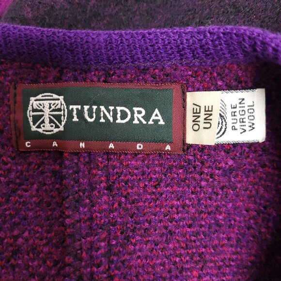 Vintage Tundra Canada Womens wool Boho Cardigan One Size - Picture 3 of 3